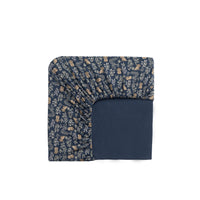 Organic Cotton Cot Sheet - Charlie's Backyard Navy Childrens Accessories from Jamie Kay NZ