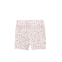 Organic Cotton Everyday Bike Short - Adaline Berries Ballet Pink Childrens Short from Jamie Kay NZ