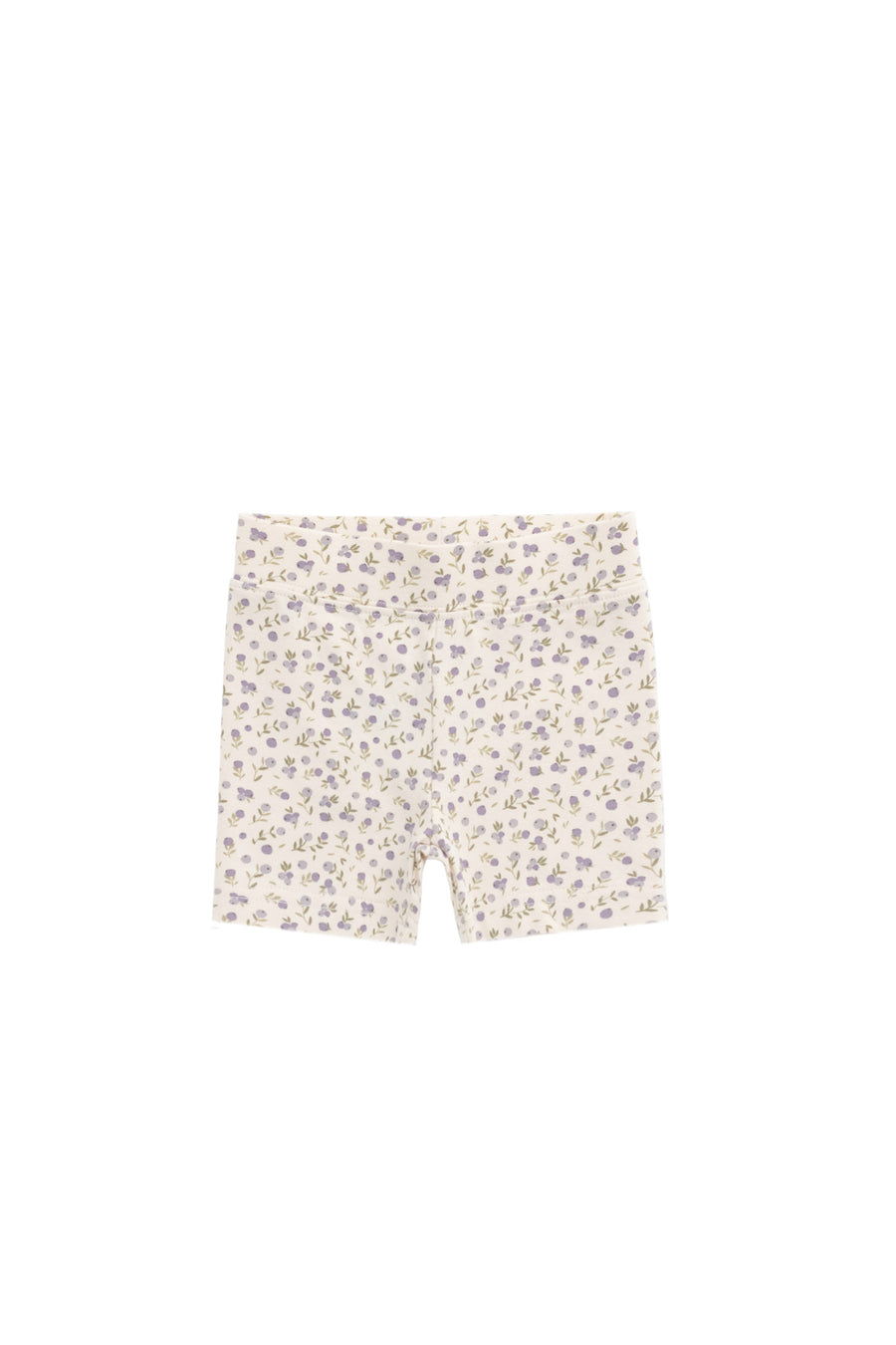 Organic Cotton Everyday Bike Short - Blueberry Field Raindrops Childrens Short from Jamie Kay NZ