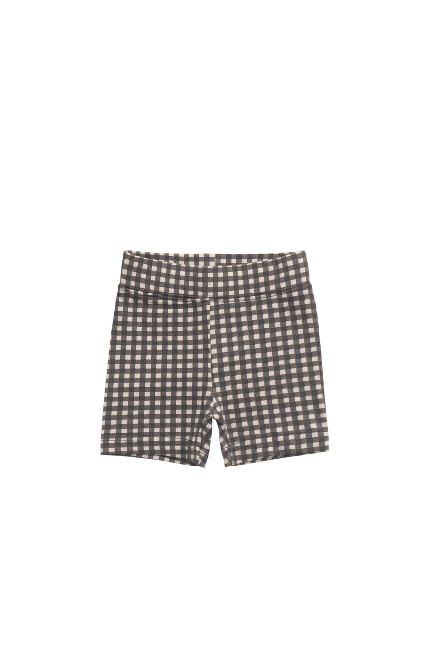 Organic Cotton Everyday Bike Short - Mini Gingham Bistre Childrens Short from Jamie Kay NZ