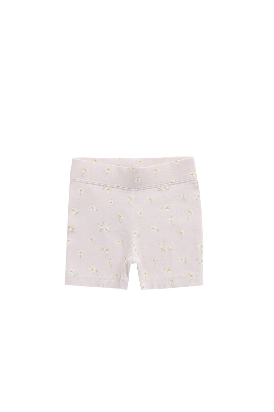 Organic Cotton Everyday Bike Short - Simple Flowers Lilac Childrens Short from Jamie Kay NZ