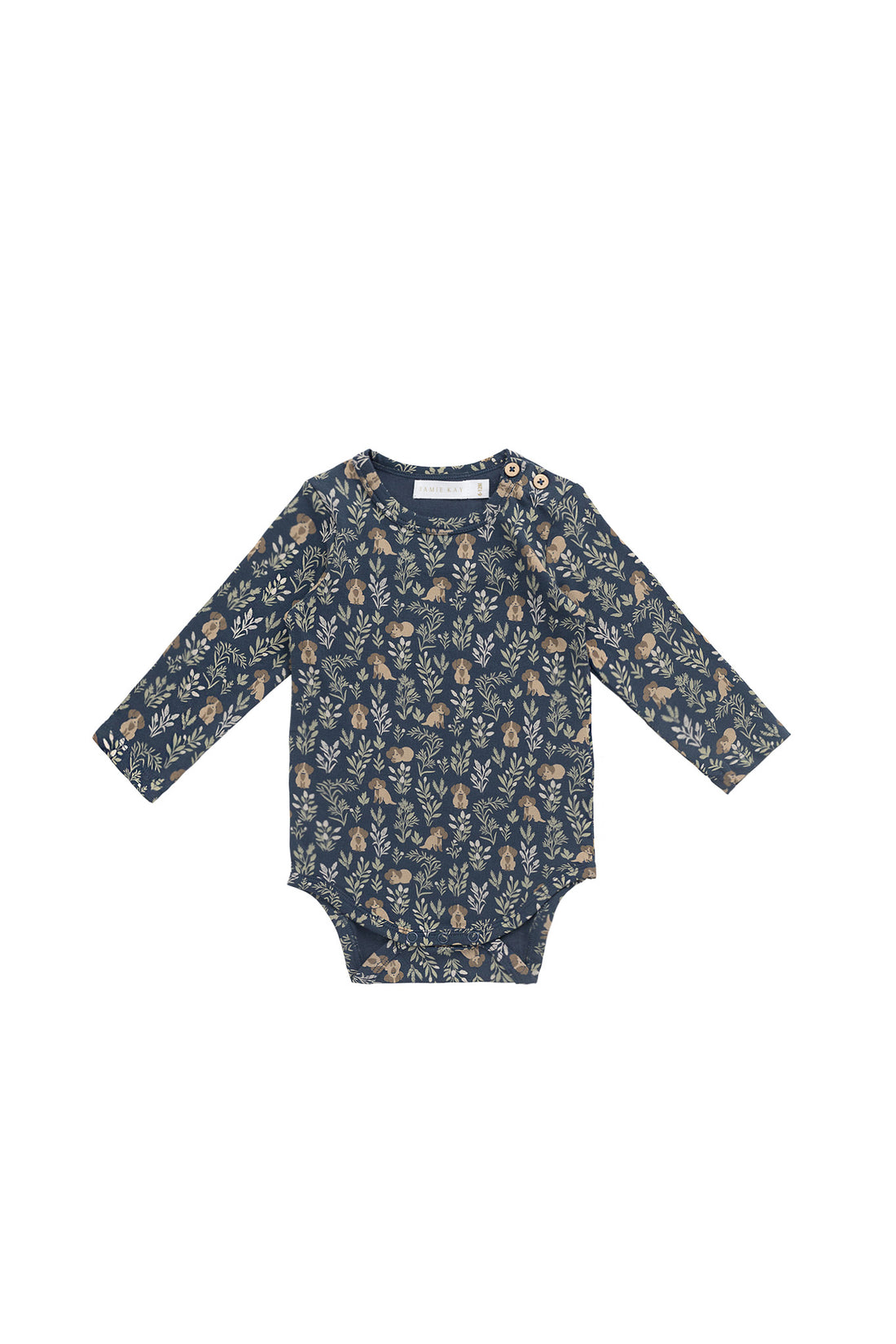 Organic Cotton Fernley Bodysuit - Charlie's Backyard Navy Childrens Bodysuit from Jamie Kay NZ