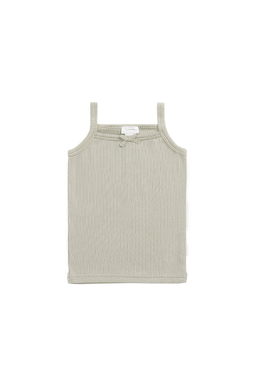 Organic Cotton Fine Rib Singlet - Mist Childrens Singlet from Jamie Kay NZ