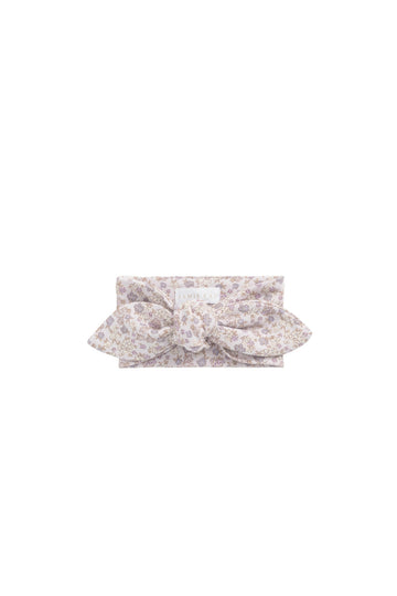 Organic Cotton Headband - Amber Floral Lilac Ash Childrens Headband from Jamie Kay NZ