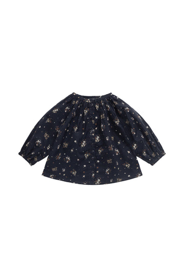 Organic Cotton Heather Blouse - Bouquet De Fleur Childrens Top from Jamie Kay NZ