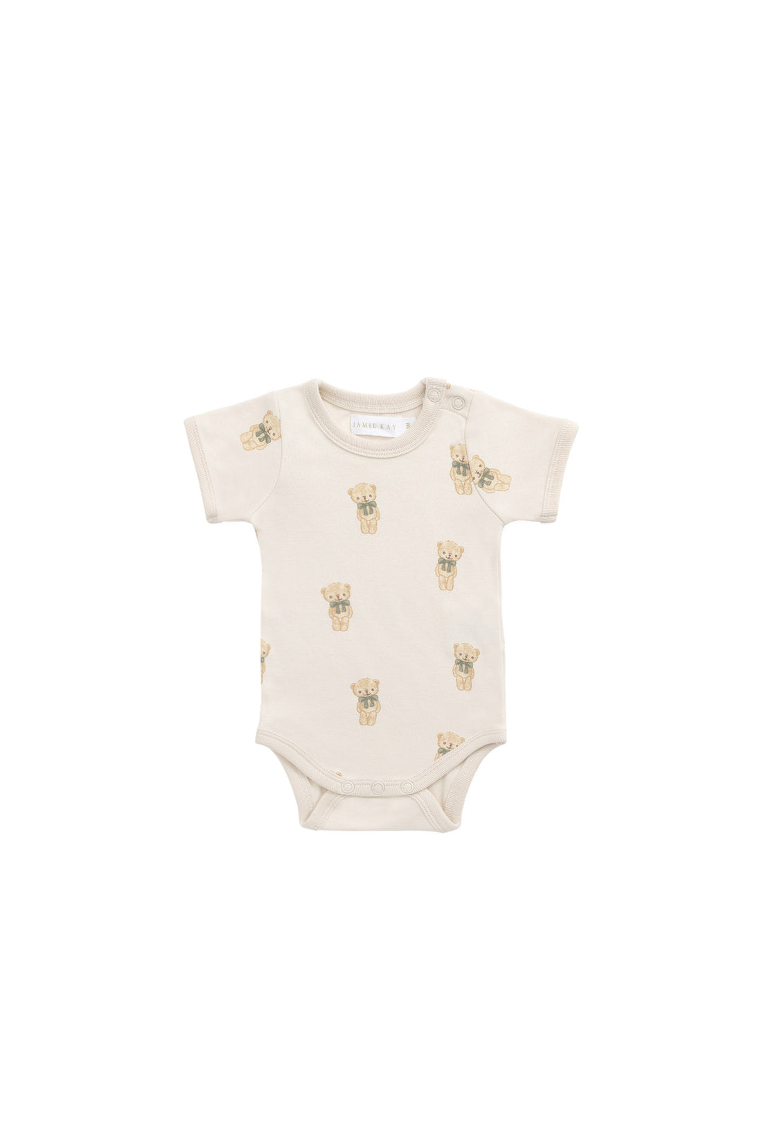 Organic Cotton Hudson Short Sleeve Bodysuit - Little Ted Childrens Bodysuit from Jamie Kay NZ