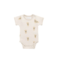 Organic Cotton Hudson Short Sleeve Bodysuit - Little Ted Childrens Bodysuit from Jamie Kay NZ