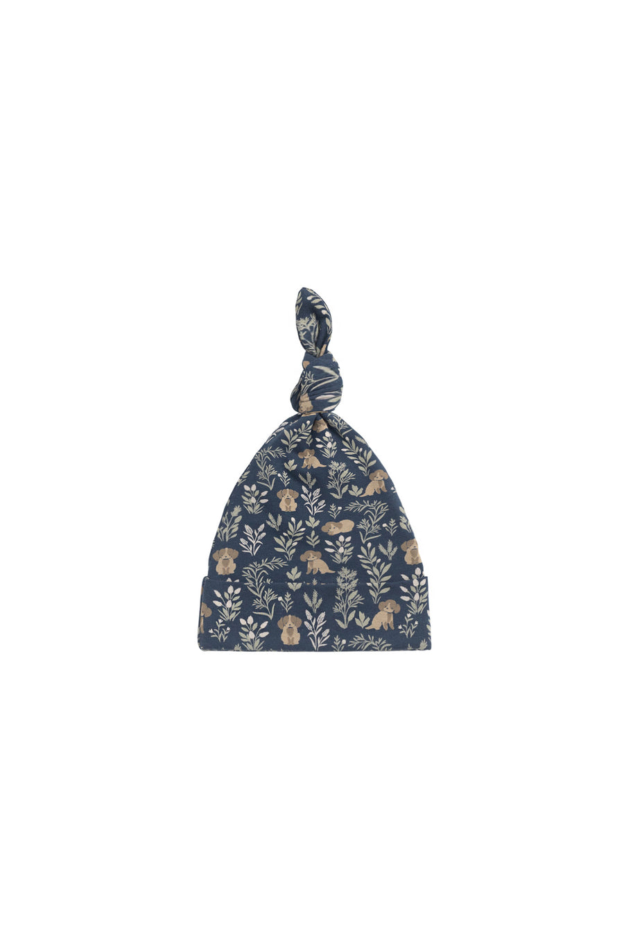 Organic Cotton Knot Beanie - Charlies Backyard Navy Childrens Beanie from Jamie Kay NZ