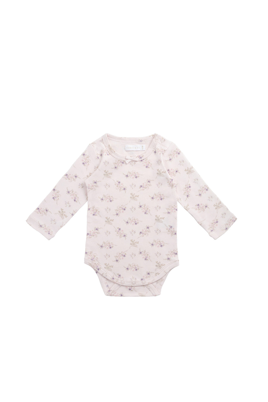 Organic Cotton Long Sleeve Bodysuit - Sweet Pea Floral Childrens Bodysuit from Jamie Kay NZ