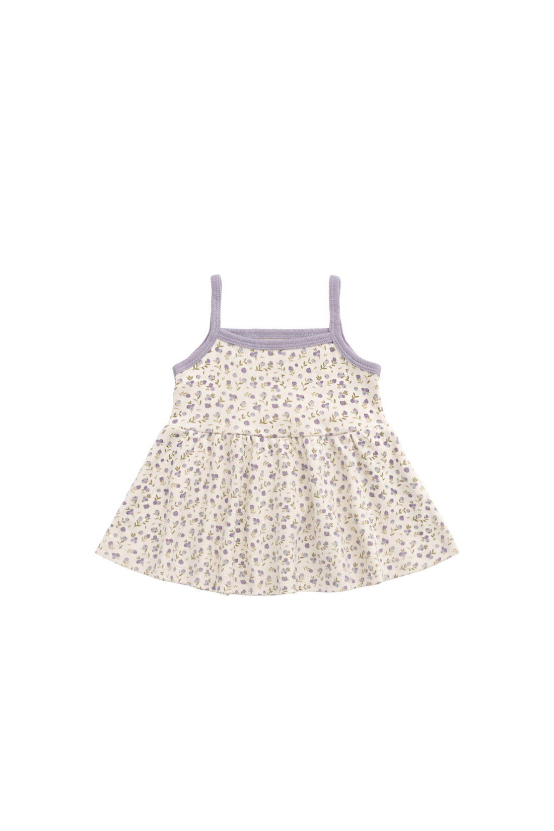 Organic Cotton Maple Singlet - Blueberry Field Raindrops Childrens Singlet from Jamie Kay NZ