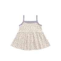 Organic Cotton Maple Singlet - Blueberry Field Raindrops Childrens Singlet from Jamie Kay NZ