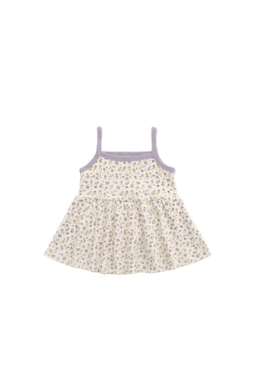 Organic Cotton Maple Singlet - Blueberry Field Raindrops Childrens Singlet from Jamie Kay NZ