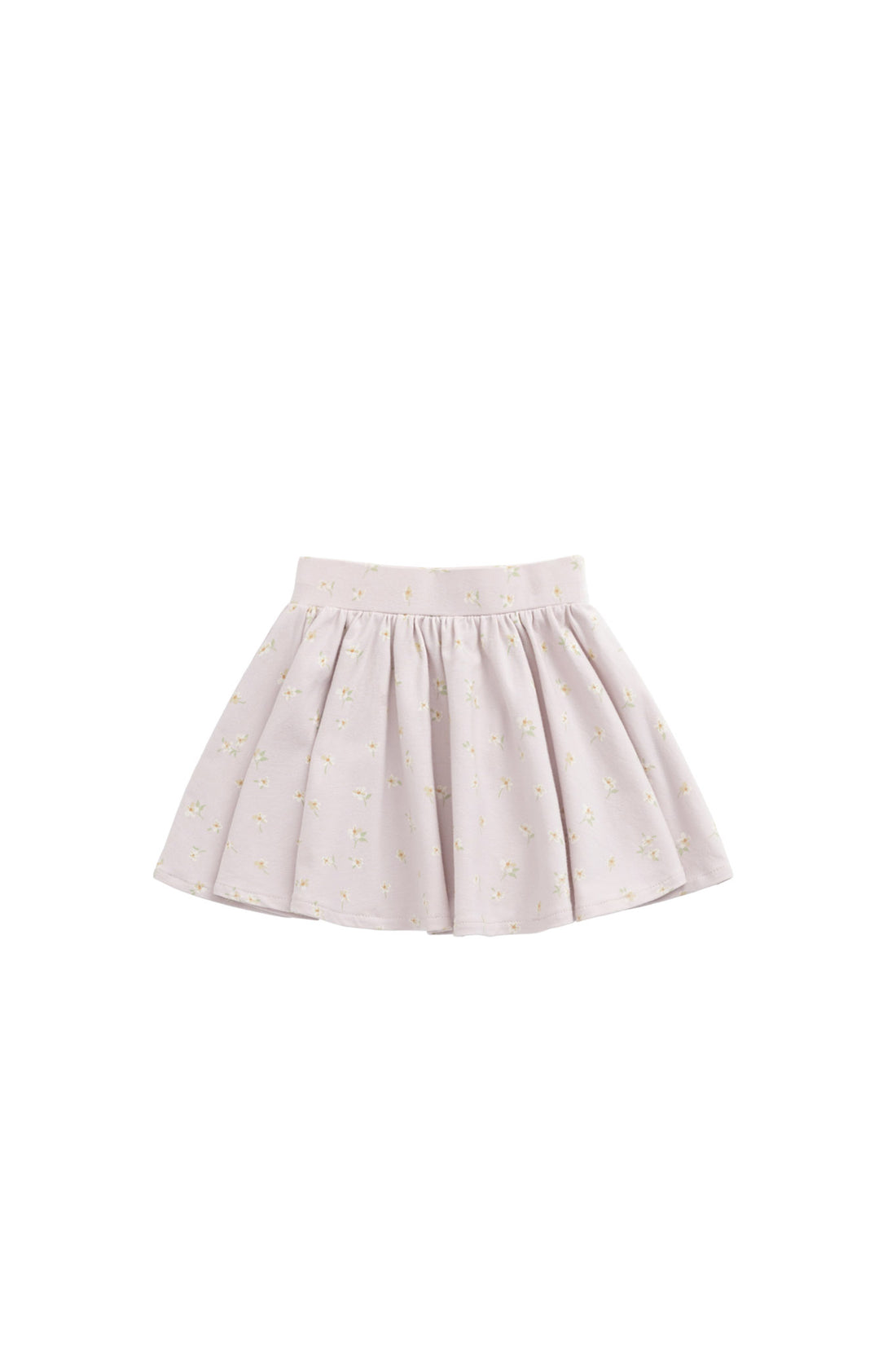 Organic Cotton Meadow Skirt - Simple Flowers Lilac Childrens Skirt from Jamie Kay NZ