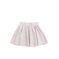 Organic Cotton Meadow Skirt - Simple Flowers Lilac Childrens Skirt from Jamie Kay NZ