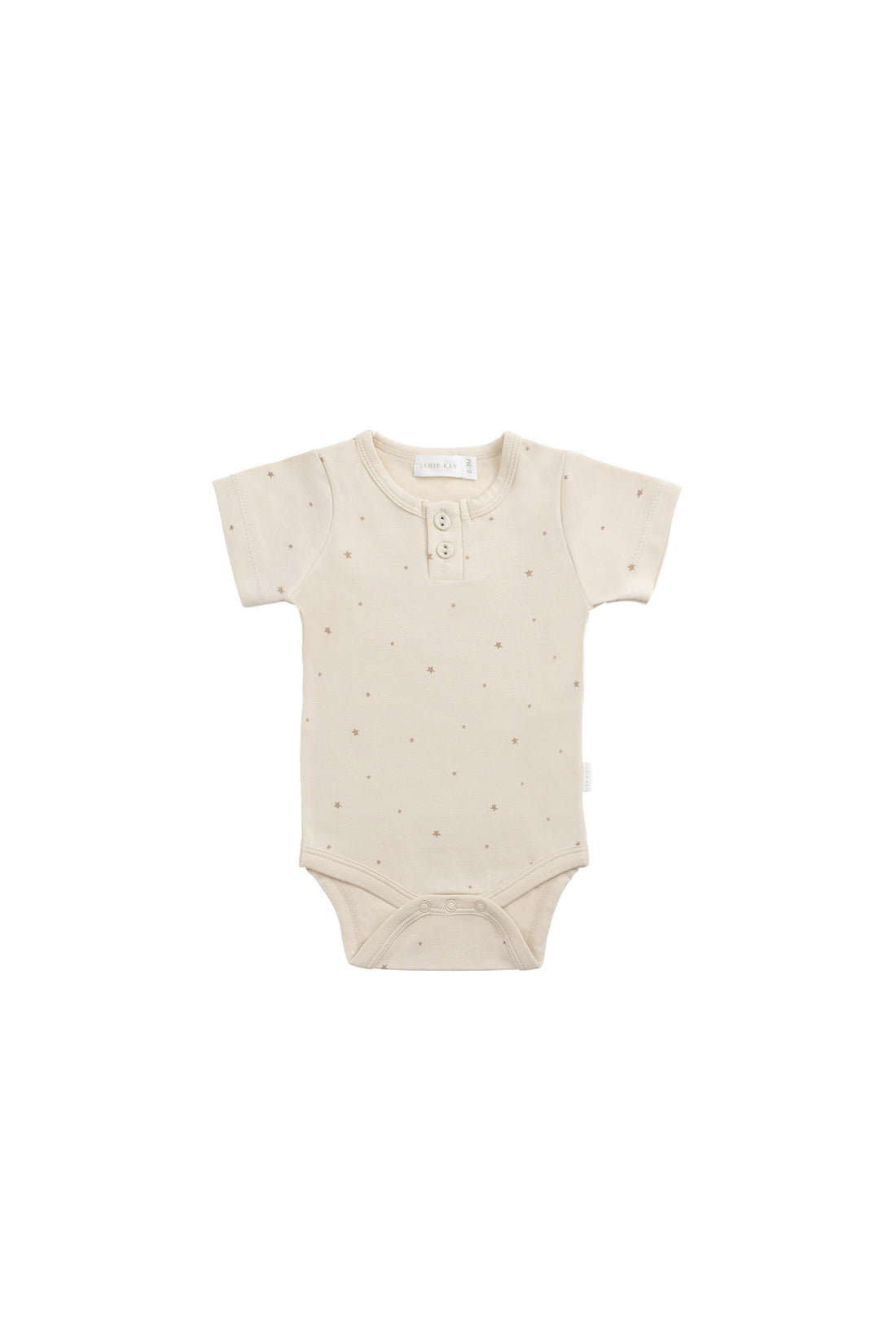 Organic Cotton Modal Darcy Tee Bodysuit - Milky Way Buff Childrens Bodysuit from Jamie Kay NZ