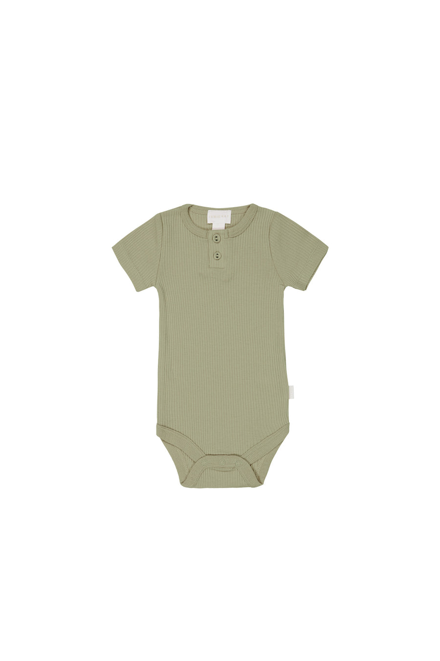 Organic Cotton Modal Darcy Rib Tee Bodysuit - Tea Tree Childrens Bodysuit from Jamie Kay NZ