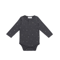 Organic Cotton Modal Long Sleeve Bodysuit - Milky Way Icelandic Childrens Bodysuit from Jamie Kay NZ