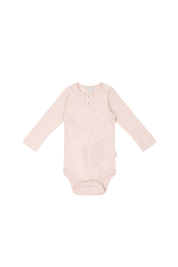 Organic Cotton Modal Long Sleeve Bodysuit - Morgan Pink Childrens Bodysuit from Jamie Kay NZ