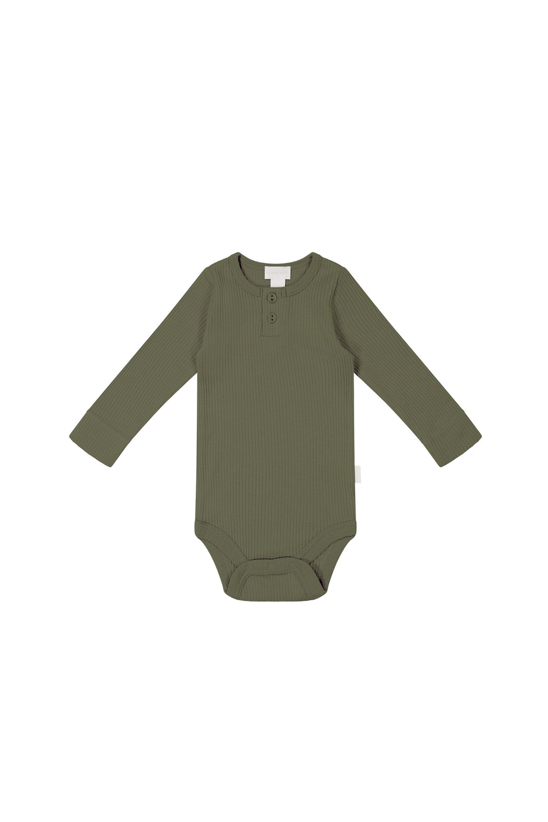 Organic Cotton Modal Long Sleeve Bodysuit - Sicilian Olive Childrens Bodysuit from Jamie Kay NZ