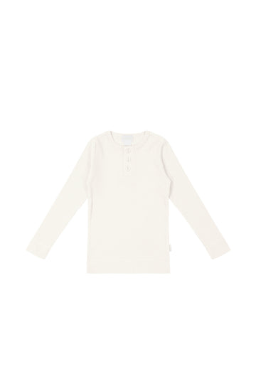 Organic Cotton Modal Long Sleeve Henley - Whisper Childrens Top from Jamie Kay NZ