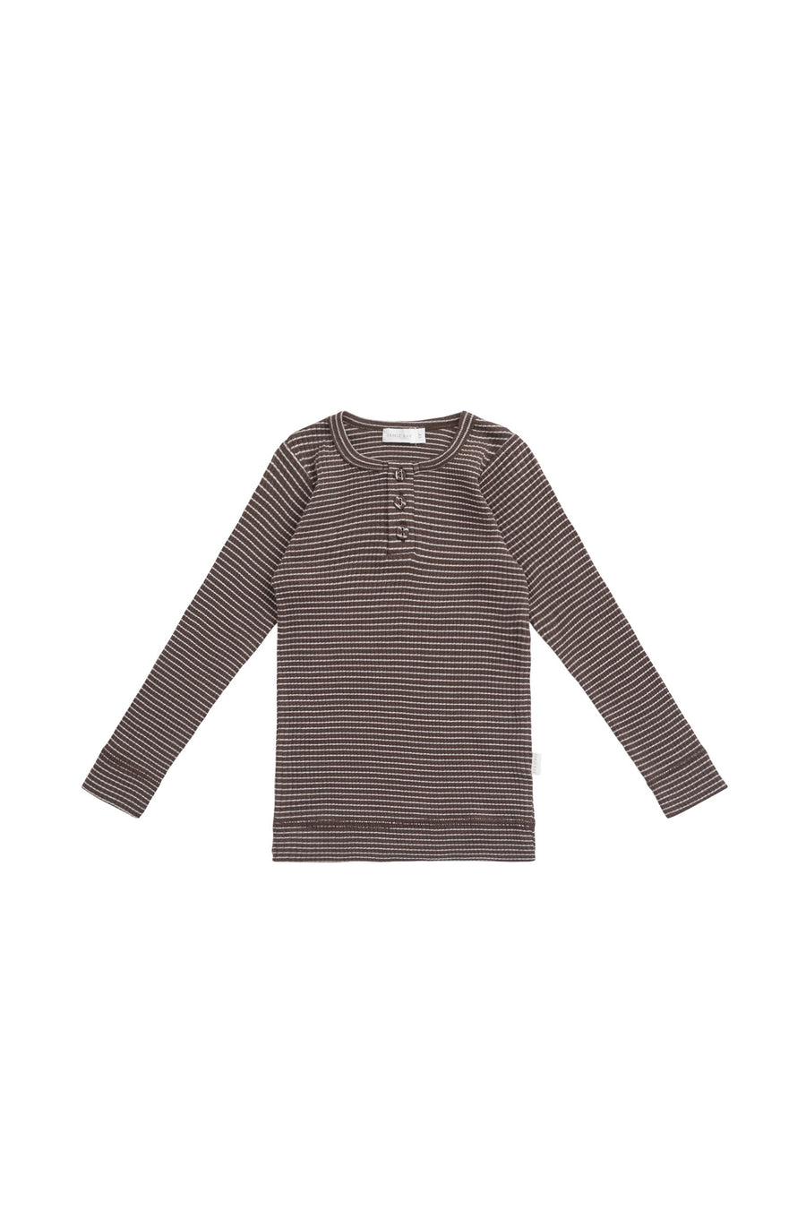 Organic Cotton Modal Long Sleeve Top - Little Stripe Earth/Cloud Childrens Top from Jamie Kay NZ