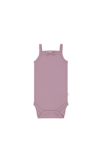 Organic Cotton Modal Singlet Bodysuit - Sweet Mauve Childrens Bodysuit from Jamie Kay NZ