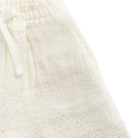 Organic Cotton Muslin Anja Short - Parchment Childrens Short from Jamie Kay NZ