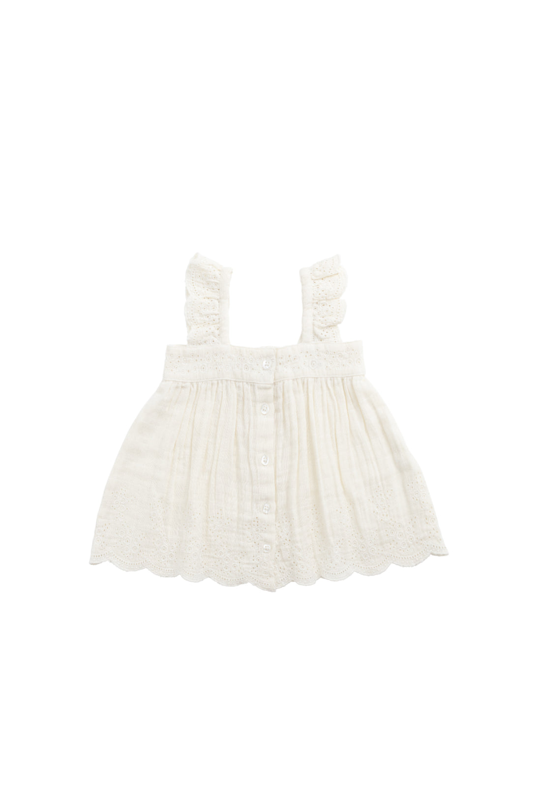 Organic Cotton Muslin Anja Top - Parchment Childrens Top from Jamie Kay NZ