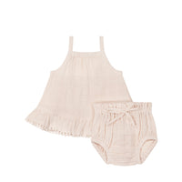 Organic Cotton Muslin Zoe Set - Ballet Pink Childrens Set from Jamie Kay NZ