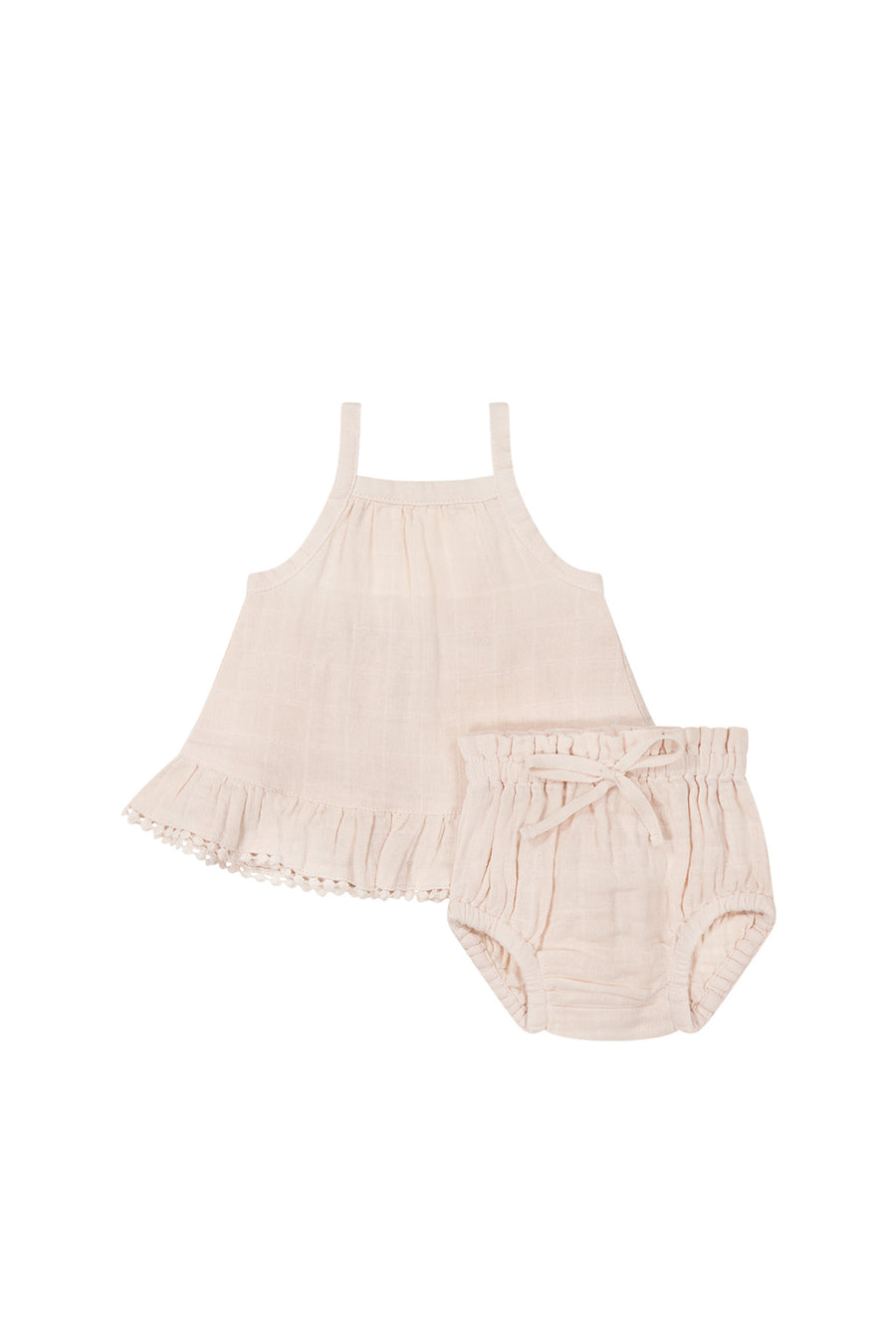 Organic Cotton Muslin Zoe Set - Ballet Pink Childrens Set from Jamie Kay NZ