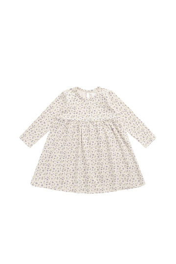 Organic Cotton Pixie Dress - Blueberry Field Raindrops Childrens Dress from Jamie Kay NZ