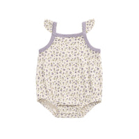 Organic Cotton Prarie Playsuit - Blueberry Field Raindrops Childrens Playsuit from Jamie Kay NZ