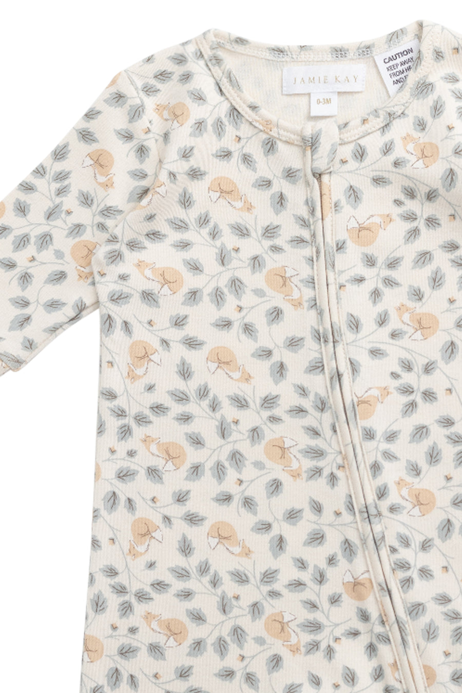 Organic Cotton Reese Zip Onepiece - Freddie Fox Childrens Pyjama from Jamie Kay NZ