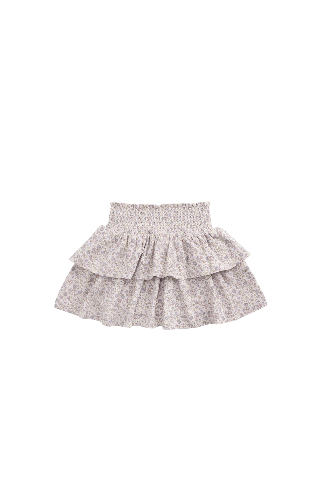 Organic Cotton Ruby Skirt - Amber Floral Lilac Ash Childrens Short from Jamie Kay NZ