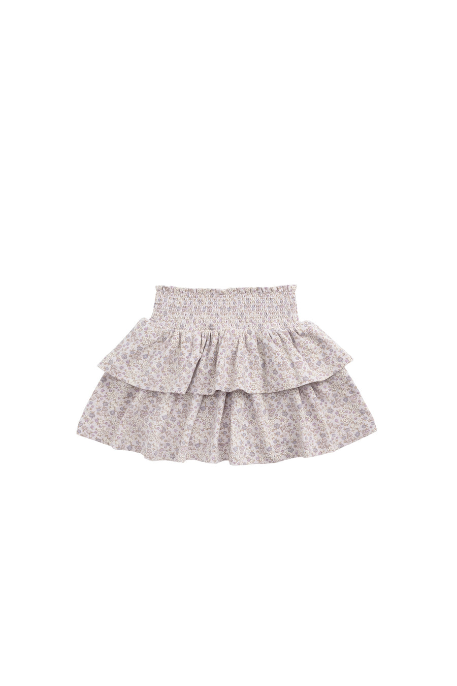 Organic Cotton Ruby Skirt - Amber Floral Lilac Ash Childrens Short from Jamie Kay NZ