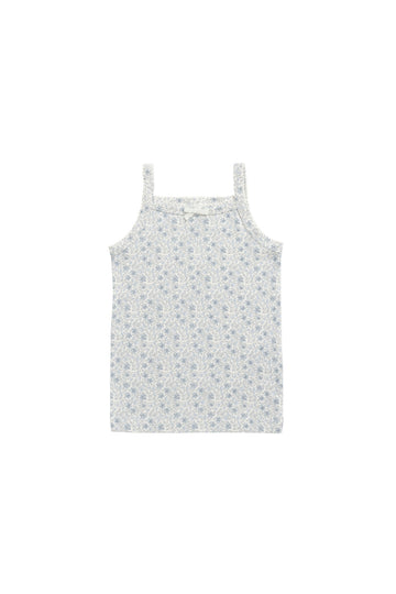 Organic Cotton Singlet - Claudette Pearl Blue Childrens Singlet from Jamie Kay NZ