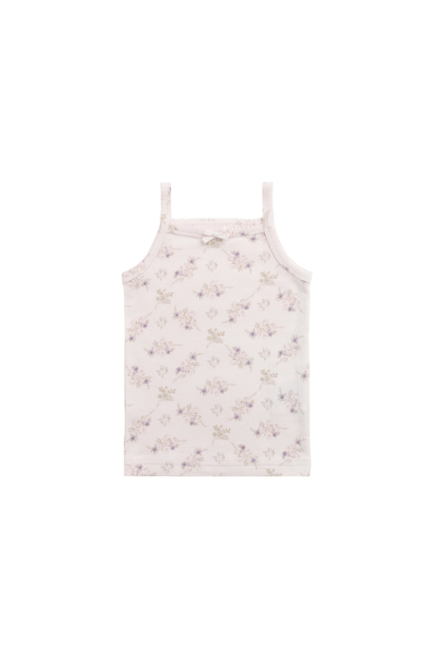 Organic Cotton Singlet - Sweet Pea Floral Childrens Singlet from Jamie Kay NZ