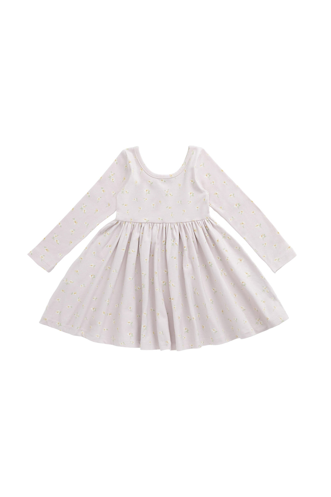 Organic Cotton Tallulah Dress - Simple Flowers Lilac Childrens Dress from Jamie Kay NZ