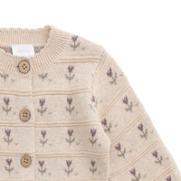 Penny Knitted Cardigan - Penny Flower Jacquard Childrens Cardigan from Jamie Kay NZ