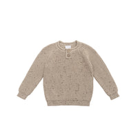 Sam Knitted Jumper - Malt Fleck Childrens Jumper from Jamie Kay NZ