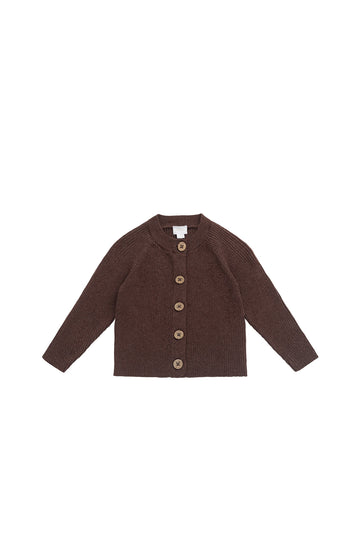 Samantha Cardigan - Toasted Brown Marle Childrens Cardigan from Jamie Kay NZ