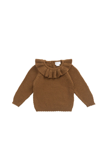 Sophie Knitted Jumper - Autumn Bronze Childrens Cardigan from Jamie Kay NZ