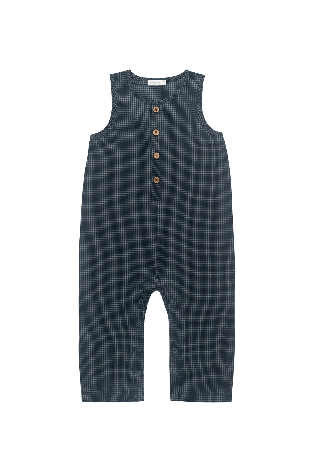Organic Cotton Milo Jumpsuit - Forest Grid Childrens Jumpsuit from Jamie Kay NZ