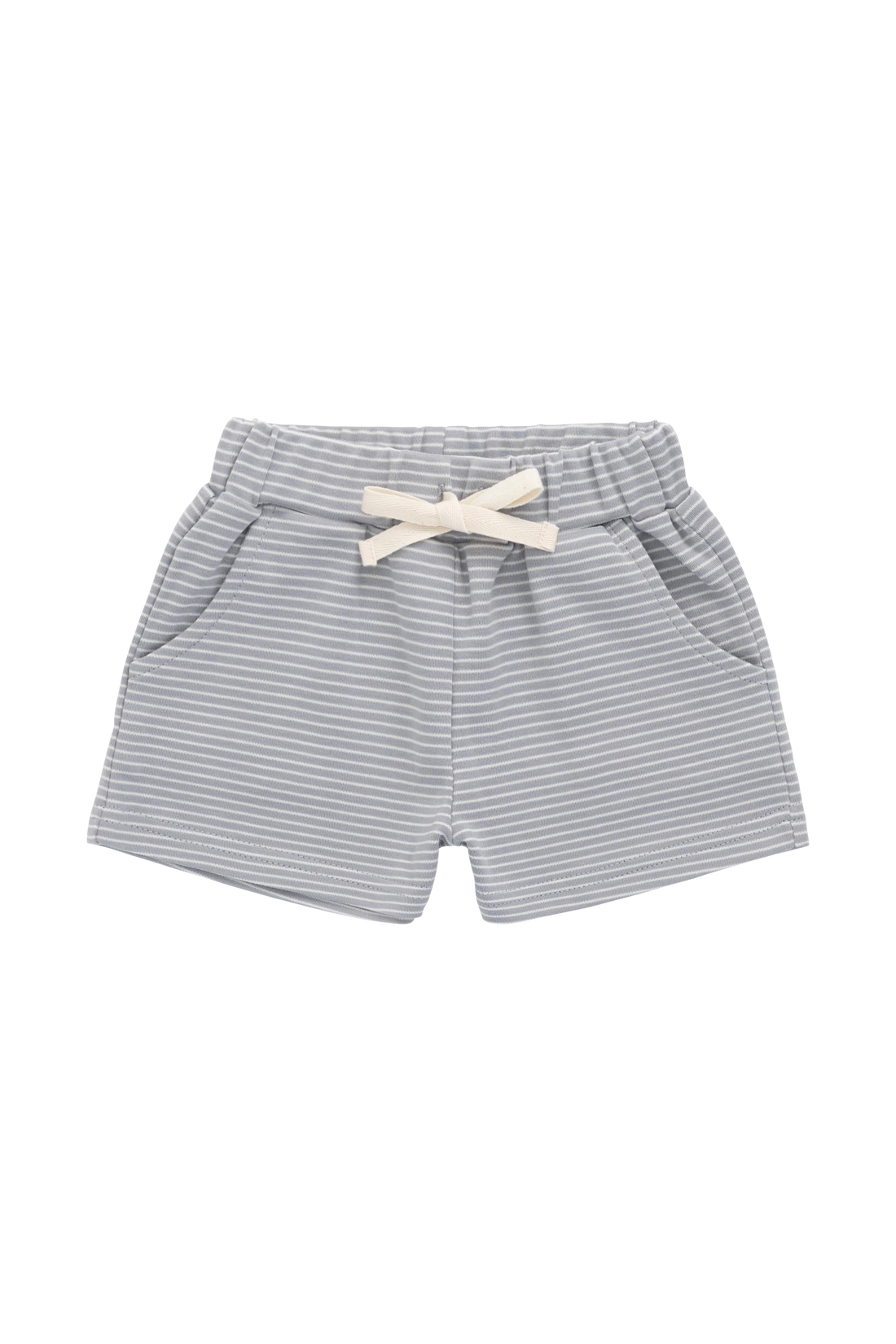 Pima Cotton Wesley Short - Fine Stripe Missouri/Parchment Childrens Shorts from Jamie Kay NZ