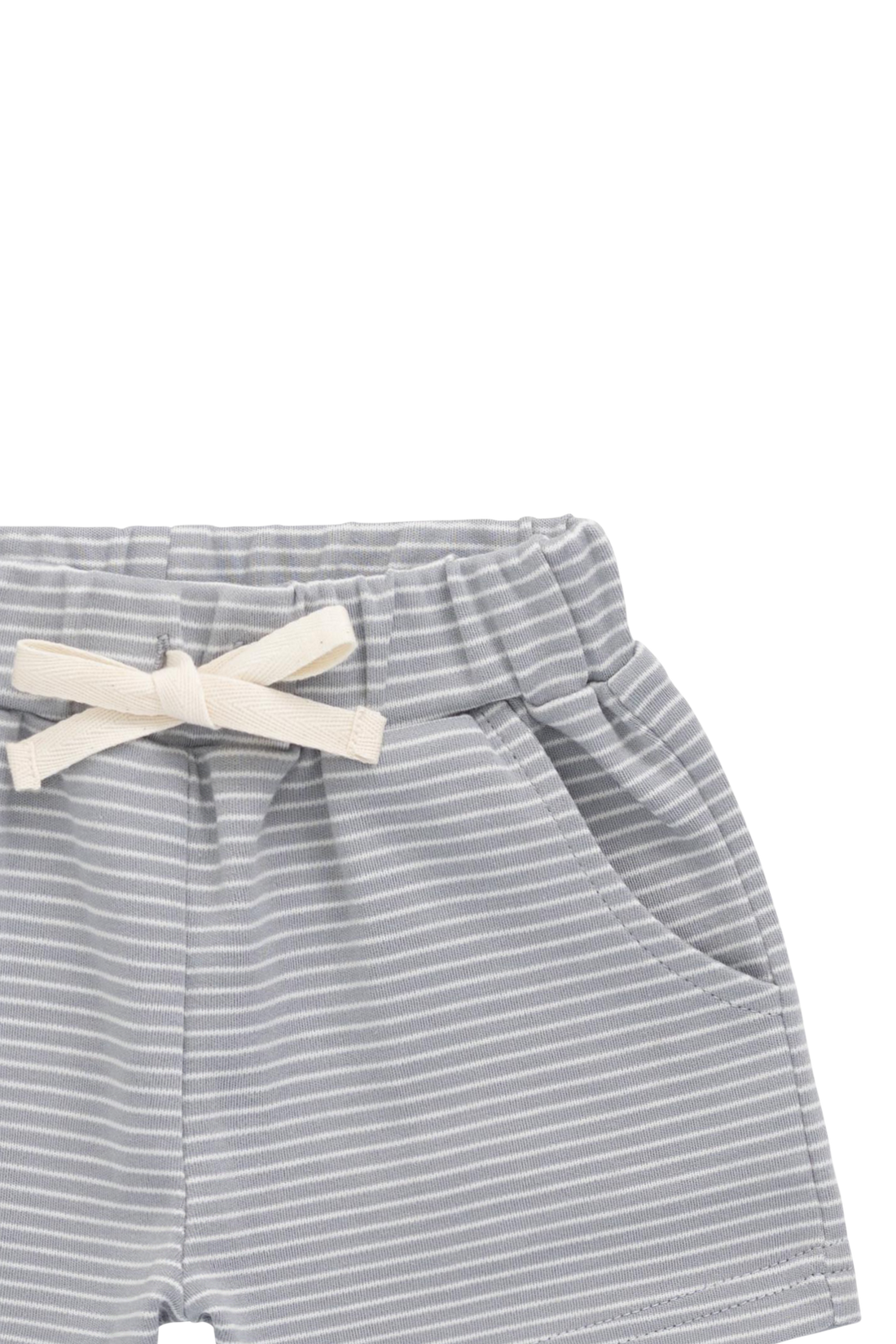 Pima Cotton Wesley Short - Fine Stripe Missouri/Parchment Childrens Shorts from Jamie Kay NZ
