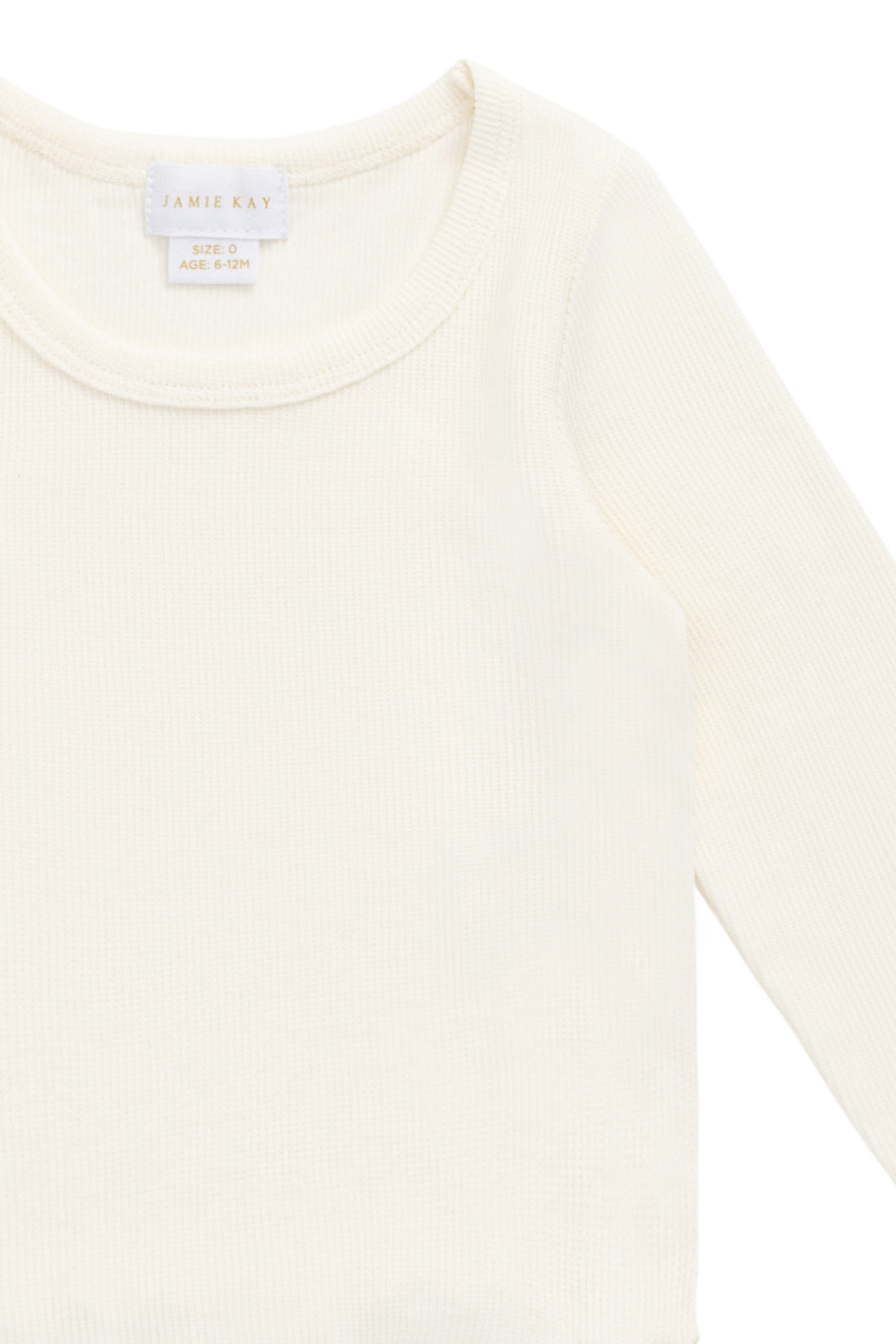 Cotton Fine Rib Agathe Top - Parchment Childrens Top from Jamie Kay NZ