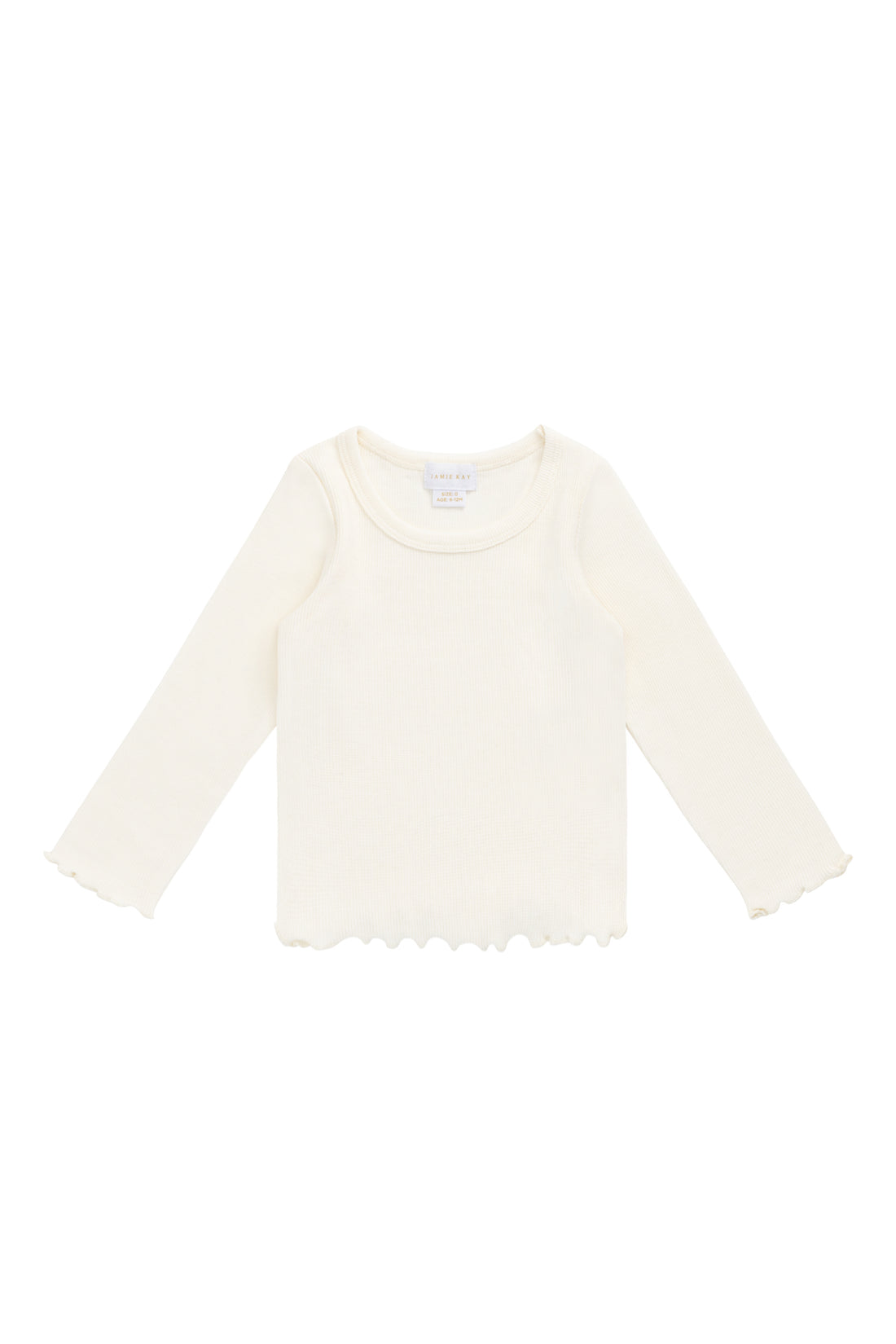 Cotton Fine Rib Agathe Top - Parchment Childrens Top from Jamie Kay NZ