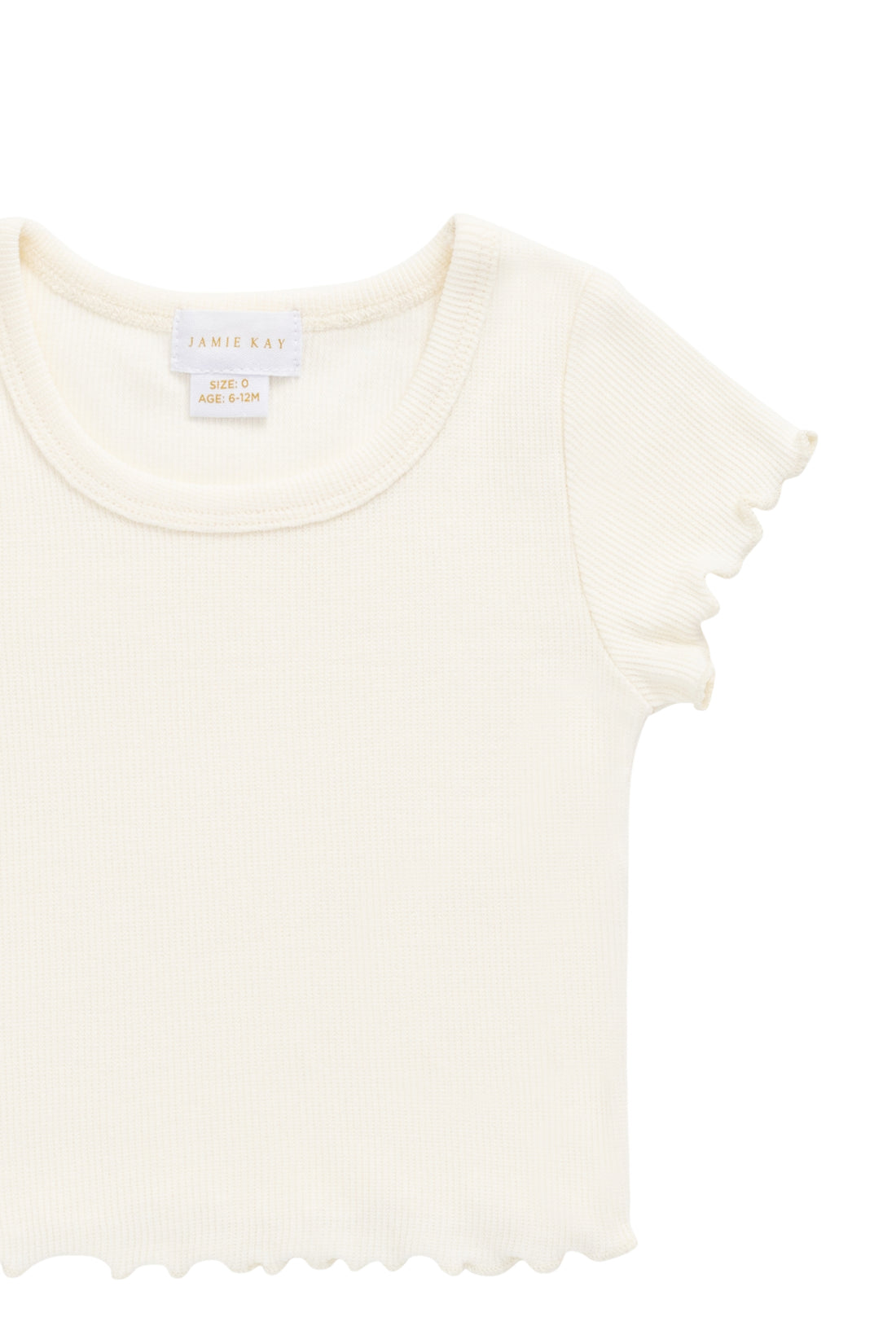 Cotton Fine Rib Ines Top - Parchment Childrens Top from Jamie Kay NZ