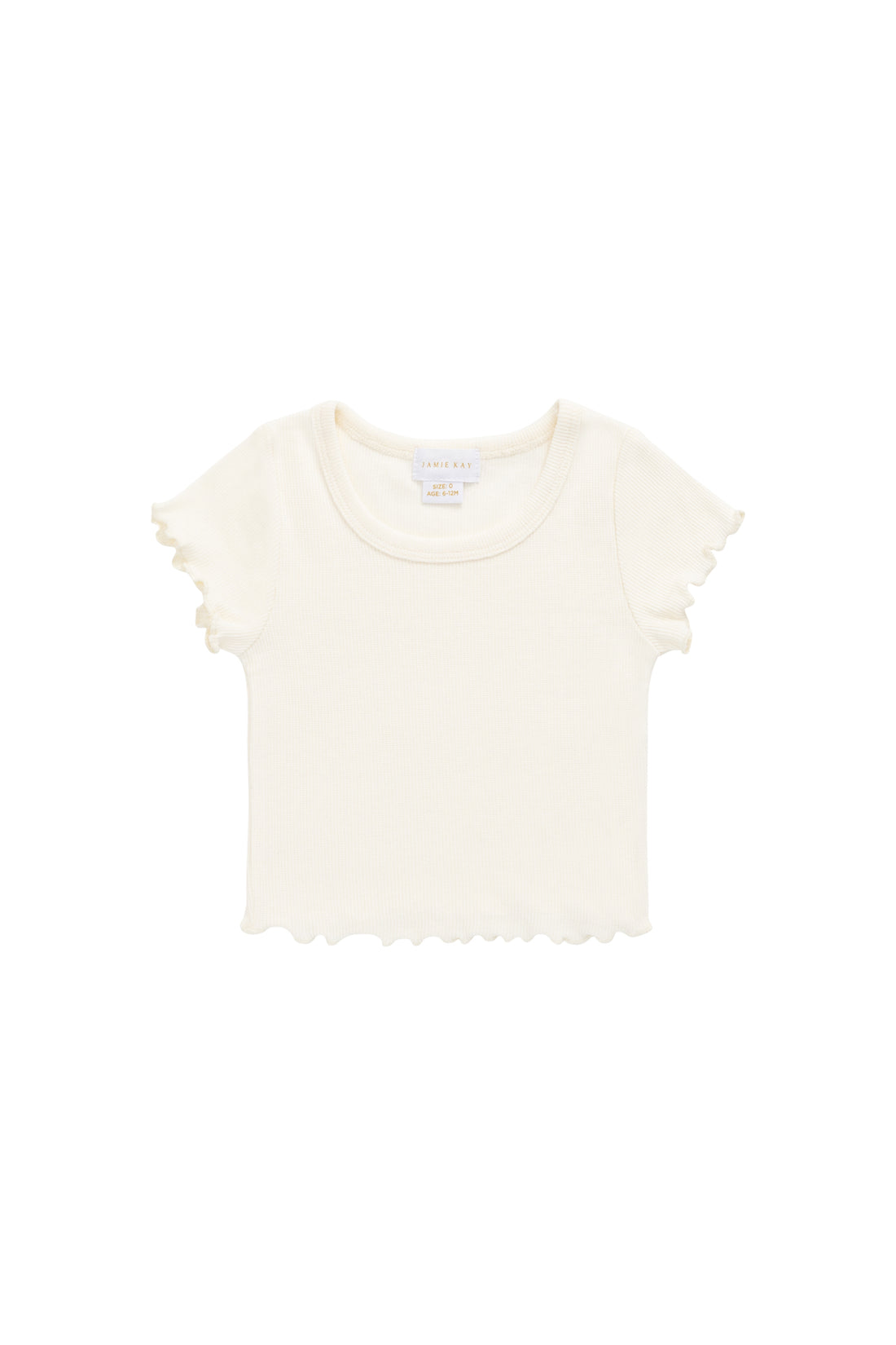 Cotton Fine Rib Ines Top - Parchment Childrens Top from Jamie Kay NZ