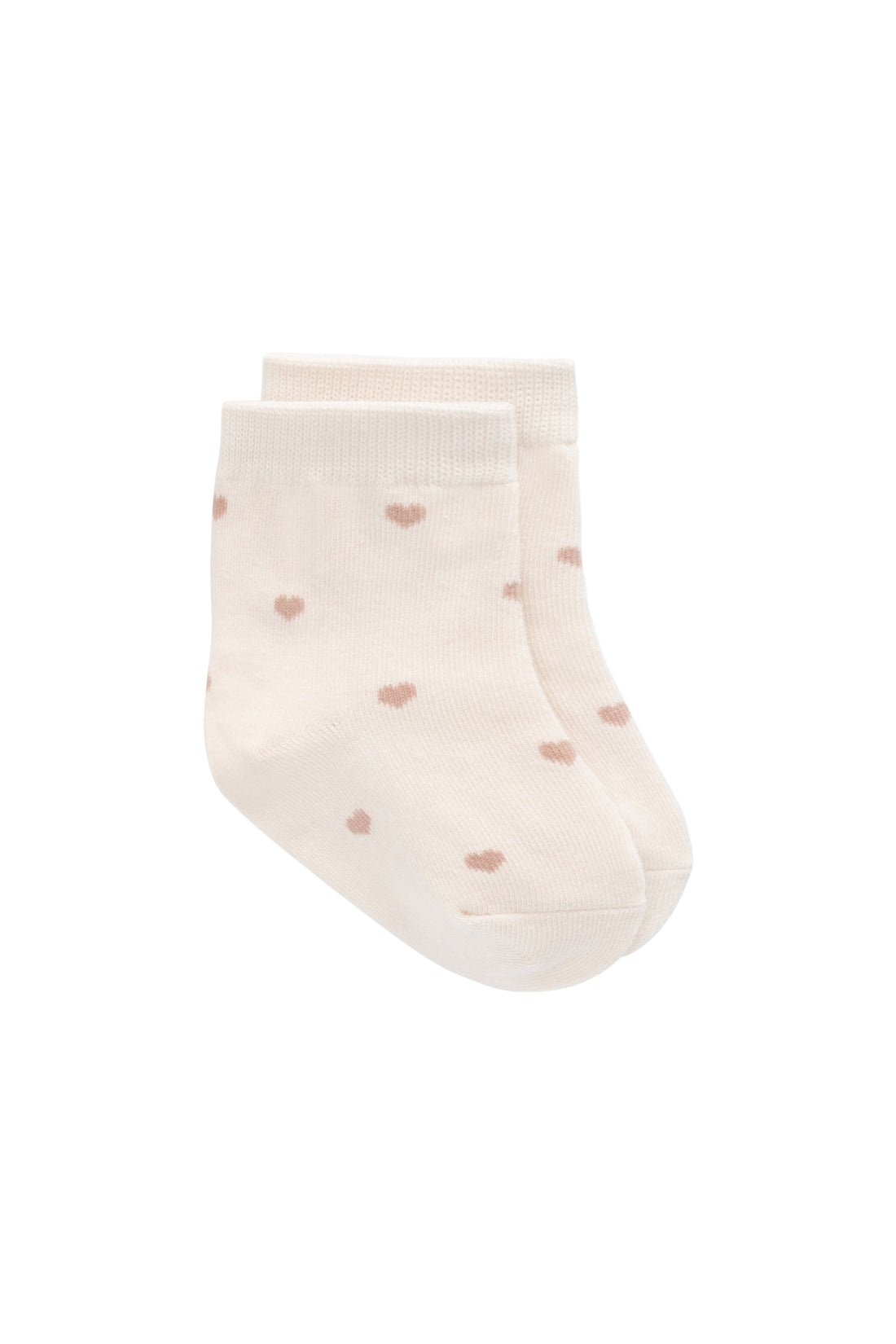 Harlow Sock - Petite Heart Jacquard - Bridal Blush Childrens Sock from Jamie Kay NZ